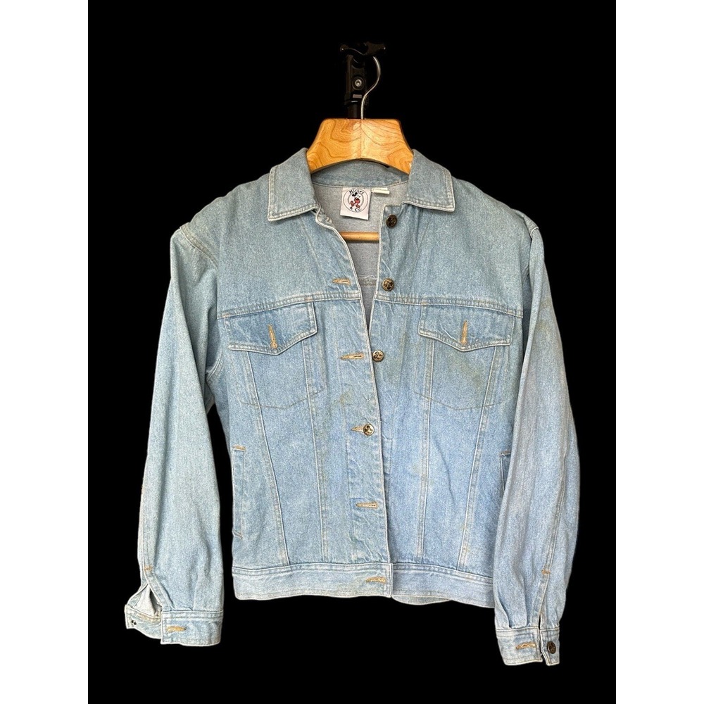 1980's Vintage Unisex Disney Mickey Mouse embroidered‎ Medium Denim Jean Jacket - Picture 10 of 11